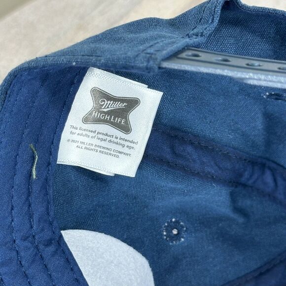 Miller High Life Beer Cap Mad Engine Hat Trucker Snapback Blue Red Patch Logo - Picture 9 of 13